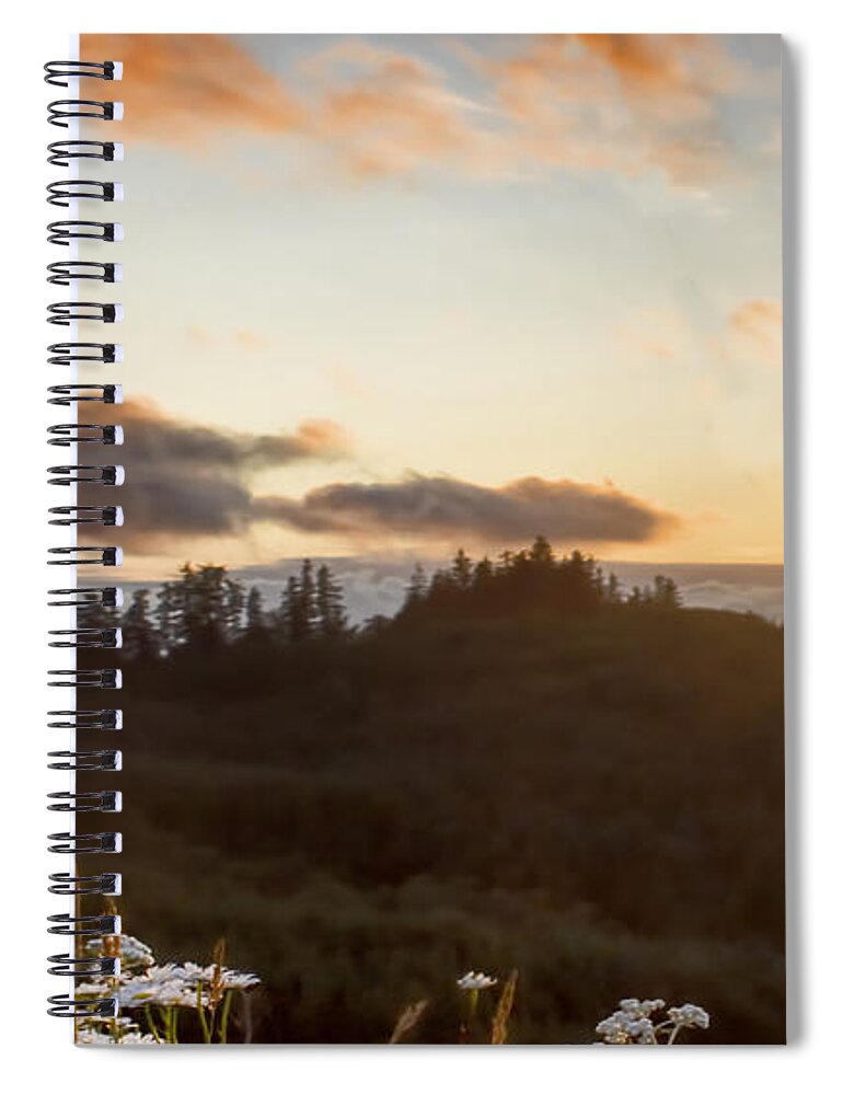Sunset Spiral Notebook featuring the photograph Sunset over Gray's Harbor GH6 by Cathy Anderson