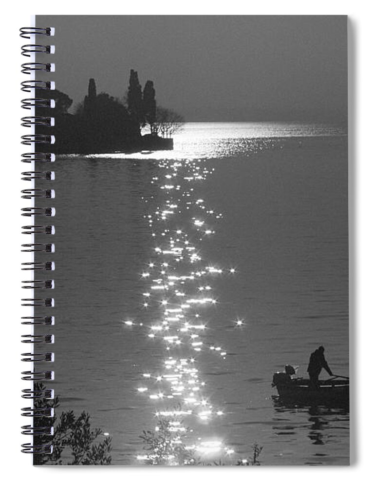 Monte Isola Spiral Notebook featuring the photograph Sunset over Lake Iseo by Riccardo Mottola