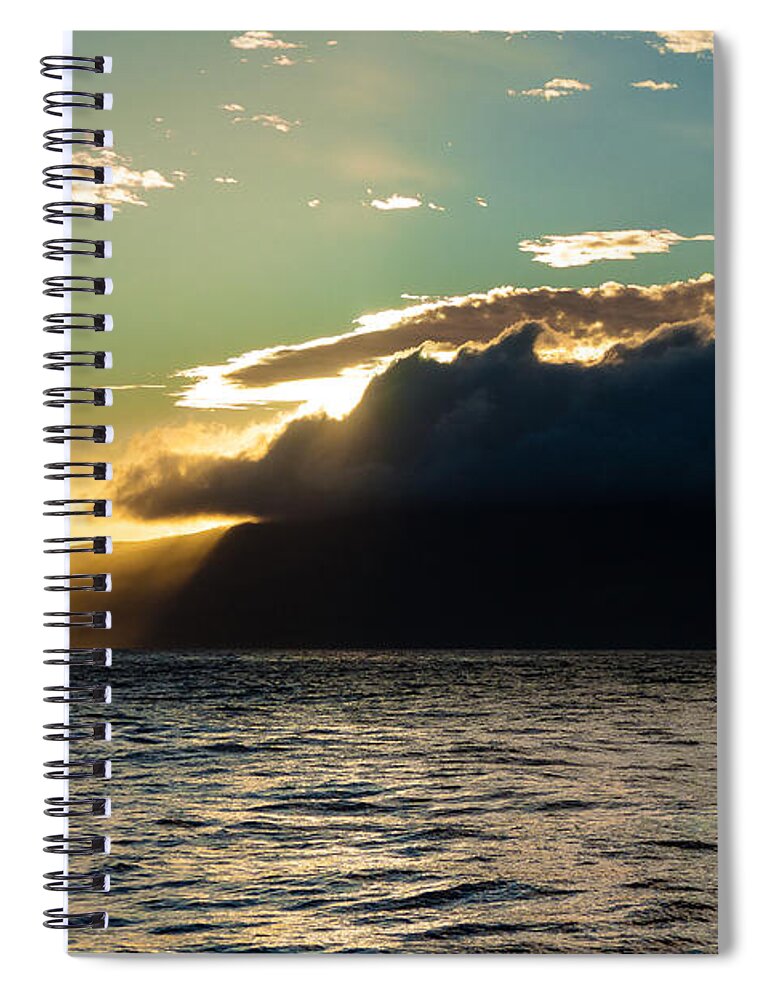 Hawaii Spiral Notebook featuring the photograph Sunset Over Lanai  by Lars Lentz