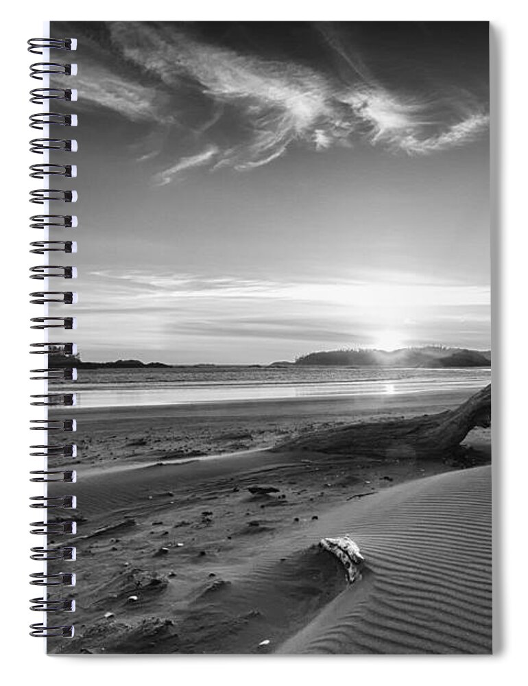 British Columbia Spiral Notebook featuring the photograph Sunset Over Schooner Beach by Allan Van Gasbeck