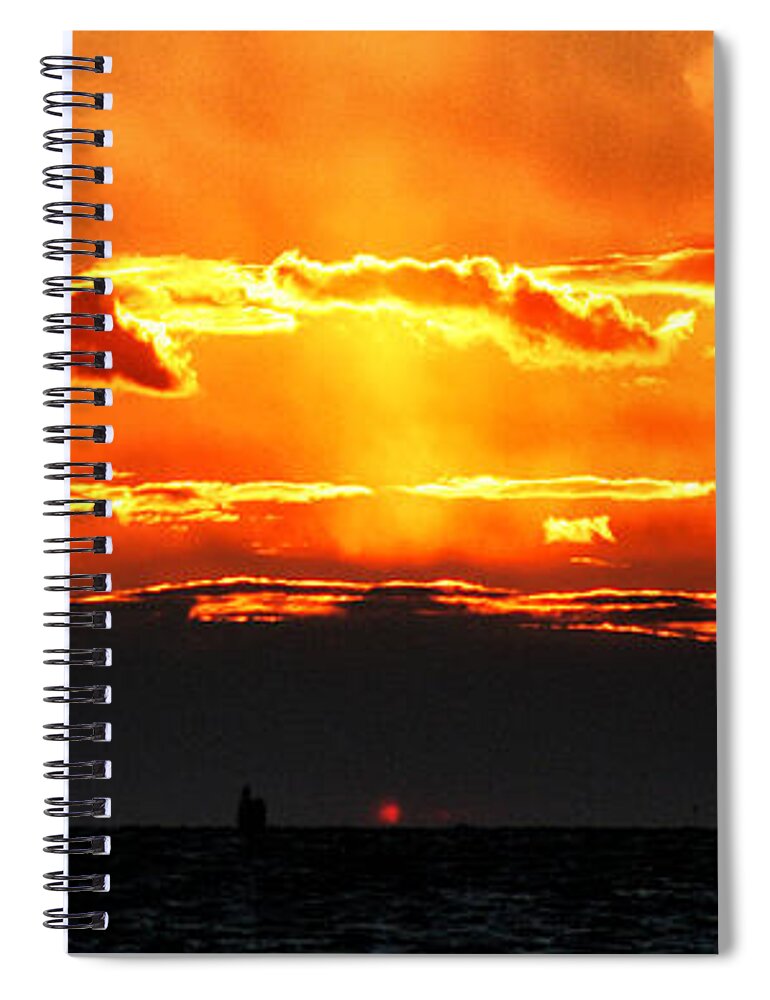 Sunset Spiral Notebook featuring the photograph Sunset Over Sound by William Selander