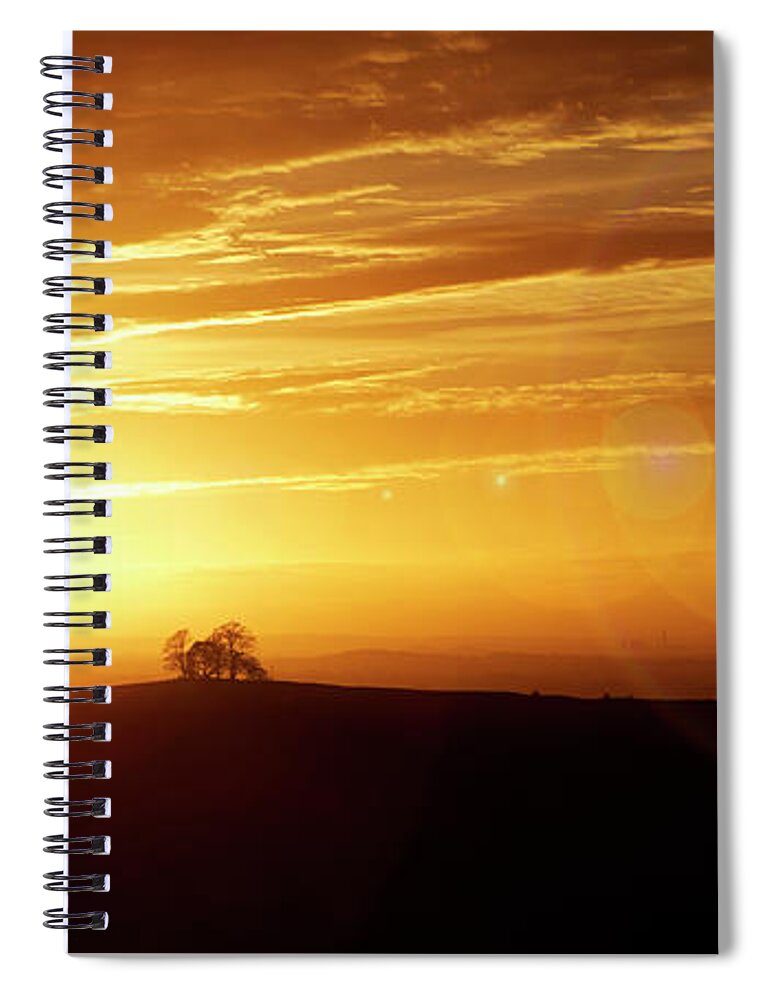 Panoramic Spiral Notebook featuring the photograph Sunset Over The Chilterns by Simonbradfield