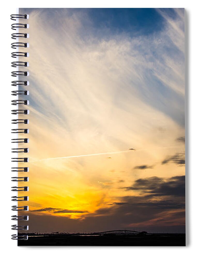 Jfk Spiral Notebook featuring the photograph Sunset Over The JFK Causeway by Debra Martz