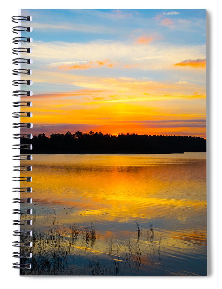 Sunset Spiral Notebook featuring the photograph Sunset Over The Lake by Parker Cunningham