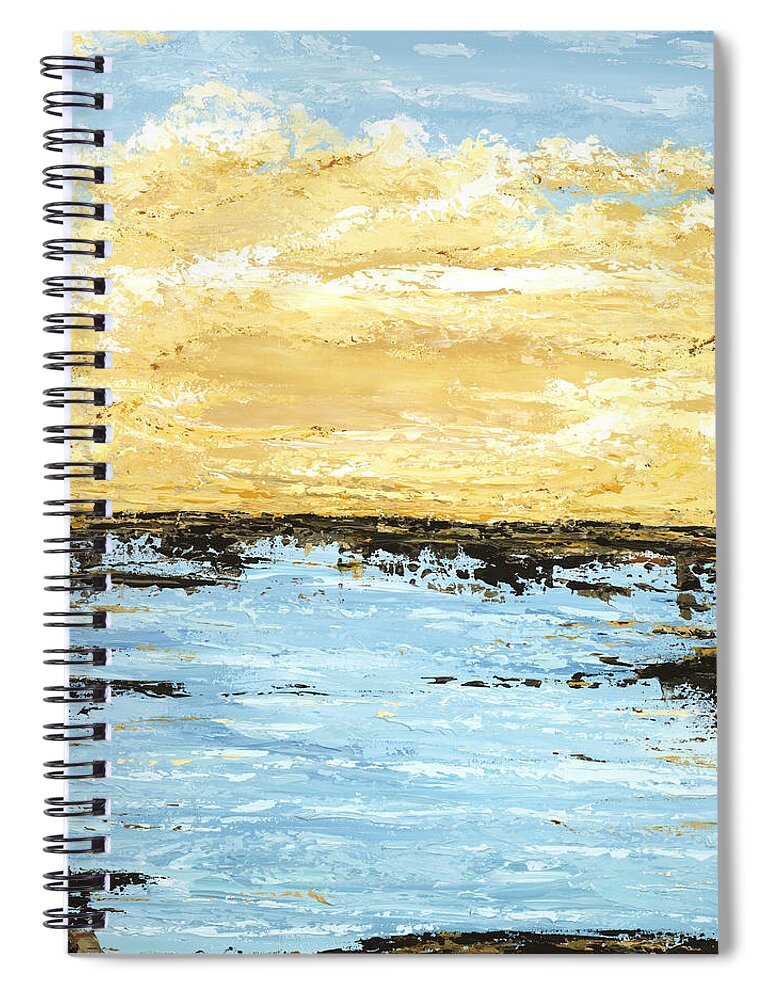 Ocean Spiral Notebook featuring the painting Sunset Plunge by Tamara Nelson