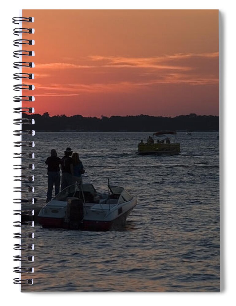 Okoboji Spiral Notebook featuring the photograph Sunset Queen by Steven Krull