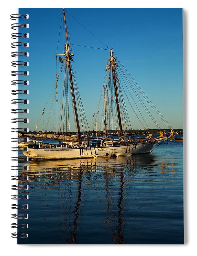 Sunset Schooner Spiral Notebook featuring the photograph Sunset Schooner by Karol Livote