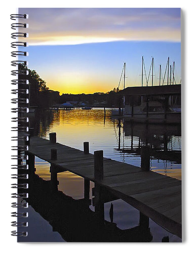 2d Spiral Notebook featuring the photograph Sunset Silhouette by Brian Wallace