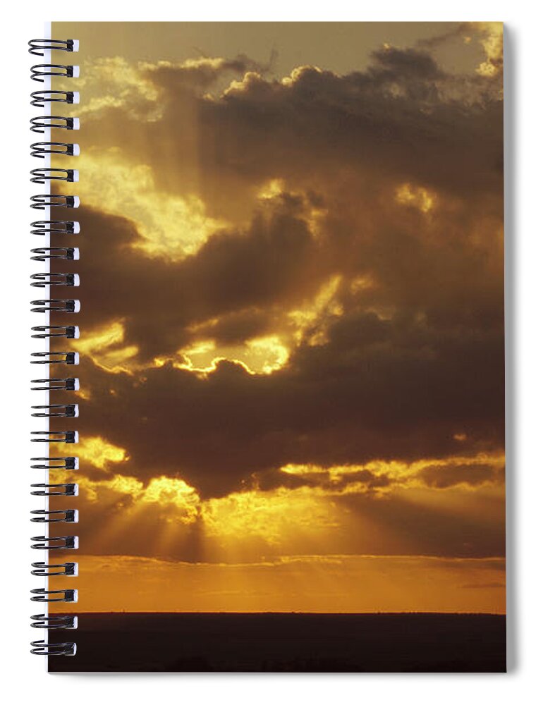 00202429 Spiral Notebook featuring the photograph Sunset Storm Masai Mara by Gerry Ellis