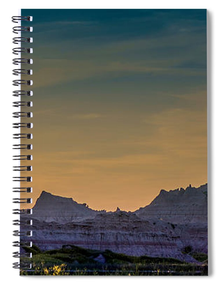 Dakota Spiral Notebook featuring the photograph Sunset Sundogs at the Badlands by Greni Graph