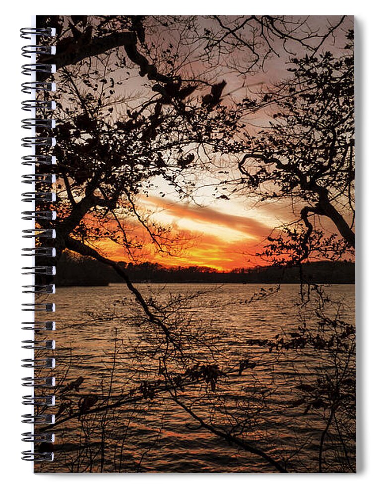 Sunset Spiral Notebook featuring the photograph Sunset Wakeby Pond by Frank Winters