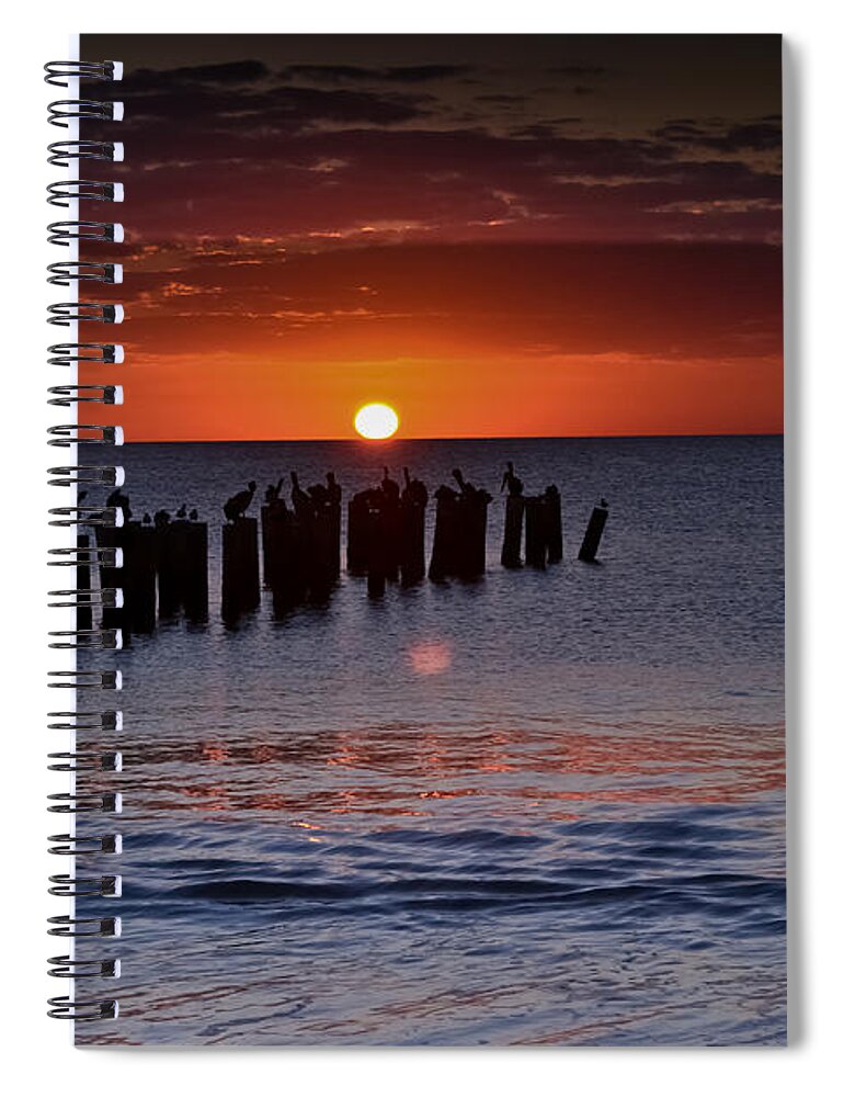 Sunset Spiral Notebook featuring the photograph Sunset...Naples Style by Melanie Moraga