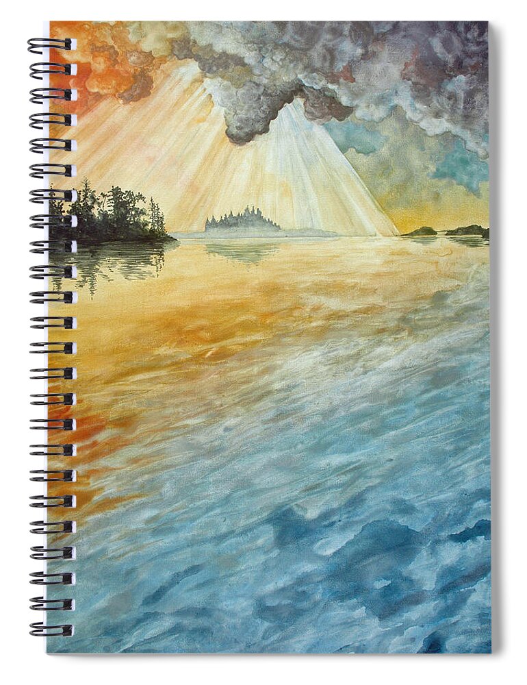 Watercolor Spiral Notebook featuring the painting Superior Remembered II by Helen Klebesadel