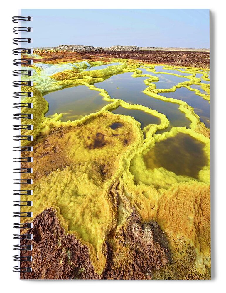Danakil Desert Spiral Notebook featuring the photograph Surreal Landscape, Dallol, Dankil by Dave Stamboulis Travel Photography
