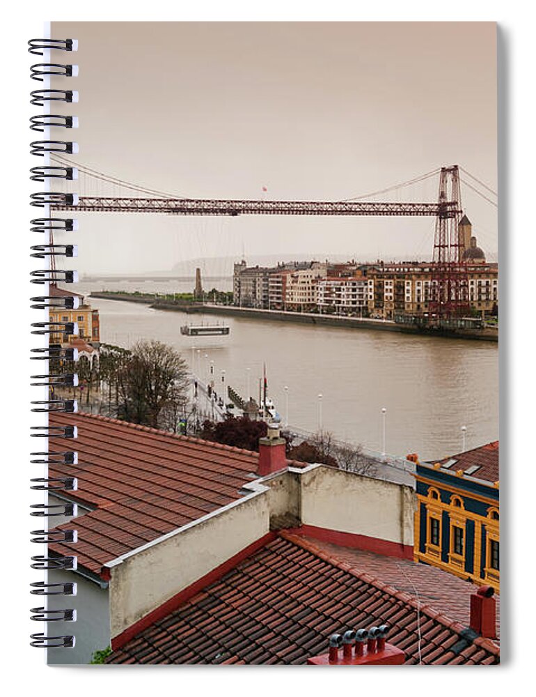 Suspension Bridge Spiral Notebook featuring the photograph Suspension Bridge In Portugalete by By Juan Ignacio Llana
