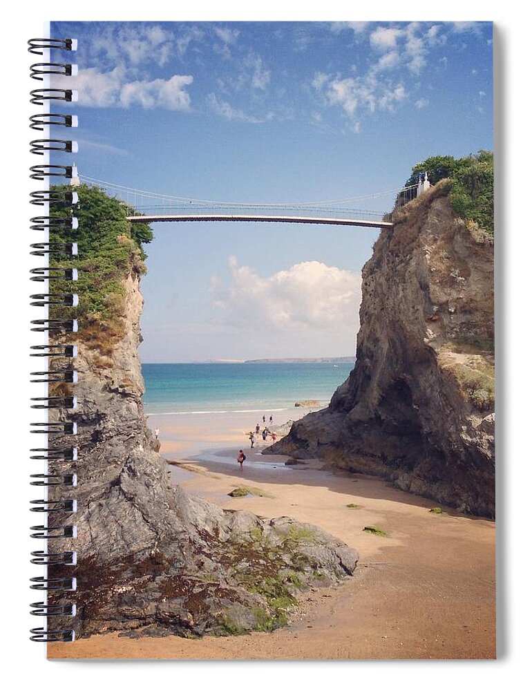 Built Structure Spiral Notebook featuring the photograph Suspension Footbridge Spanning High by Jodie Griggs
