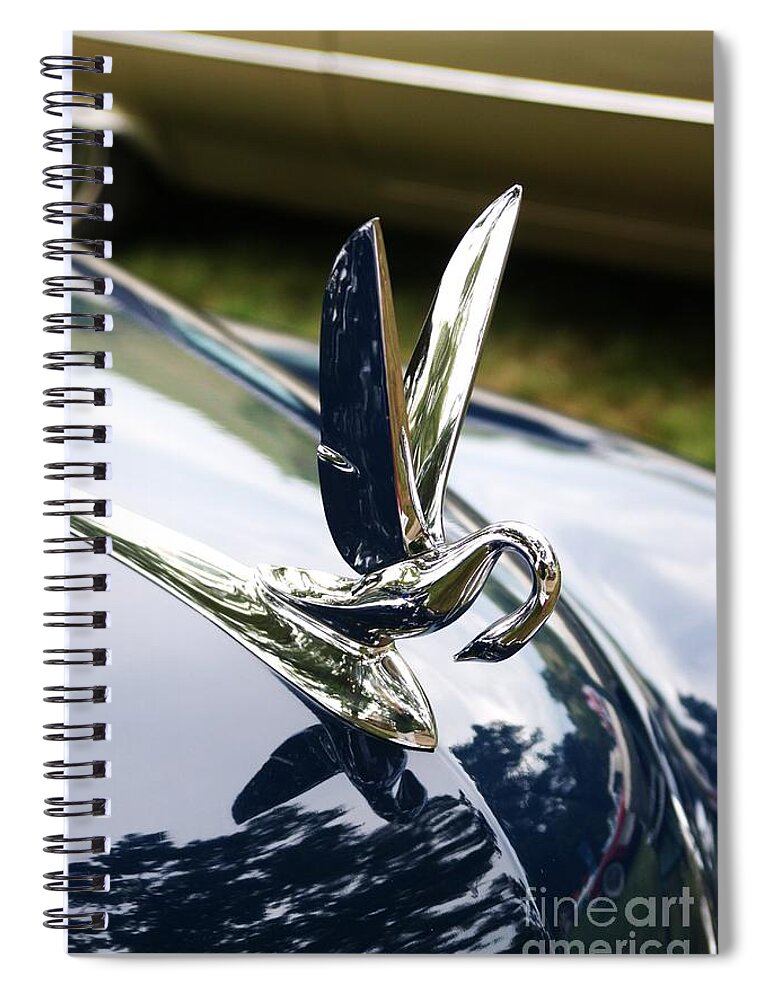 Hood Ornament Spiral Notebook featuring the photograph Swan Hood Ornament by Neil Zimmerman