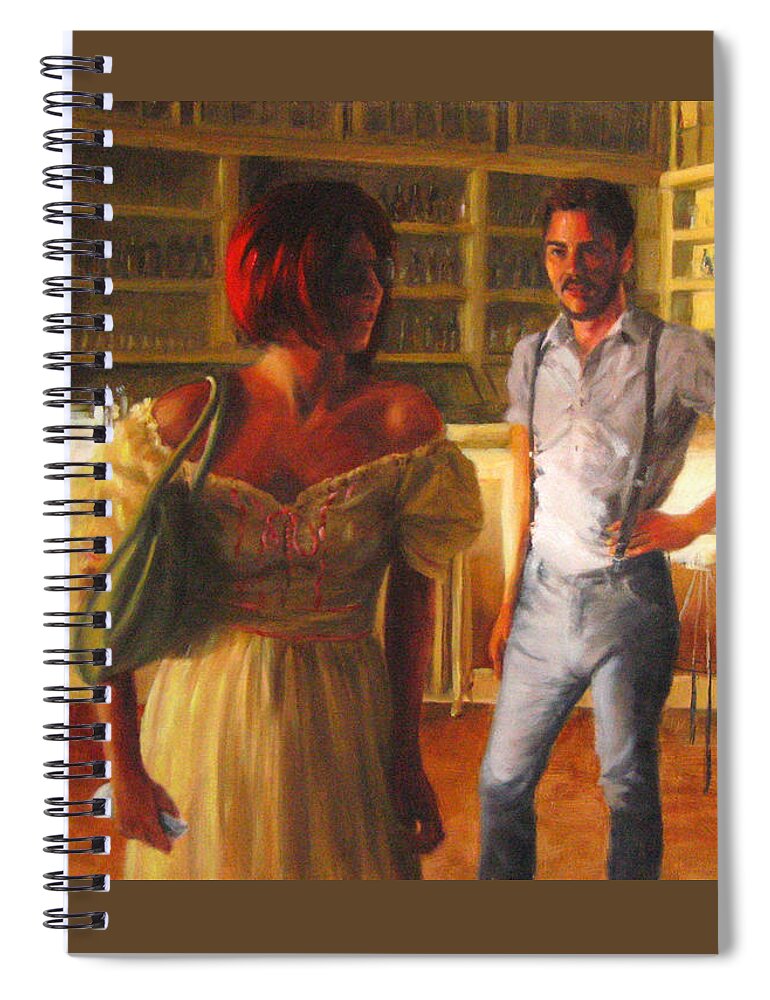 Bar Spiral Notebook featuring the painting Swans' Focus by Connie Schaertl