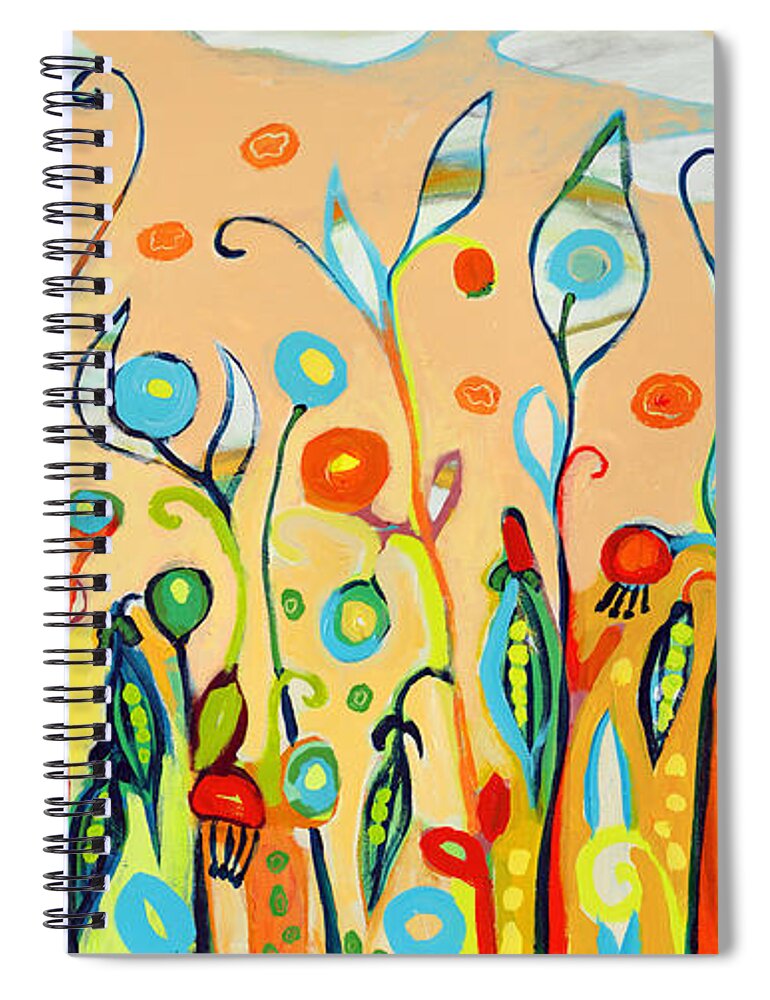 Garden Spiral Notebook featuring the painting Sweet Peas and Poppies by Jennifer Lommers
