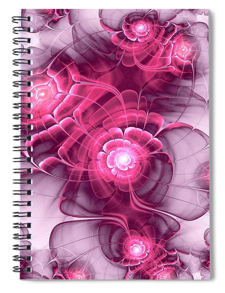 Plant Spiral Notebook featuring the digital art Sweet Sakura by Anastasiya Malakhova