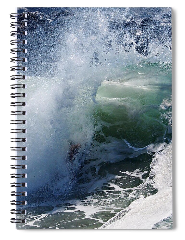 Big Surf Spiral Notebook featuring the photograph Swim Lessons by Joe Schofield