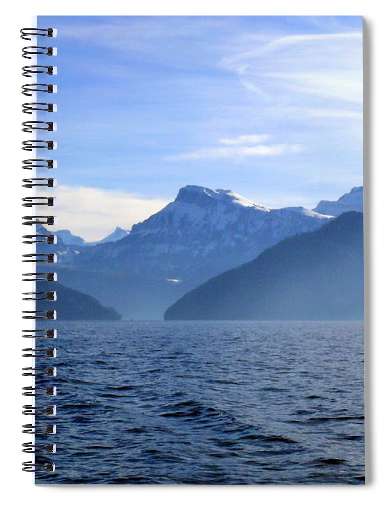 Panoramic Spiral Notebook featuring the photograph Swiss Alps 2 by Amanda Mohler