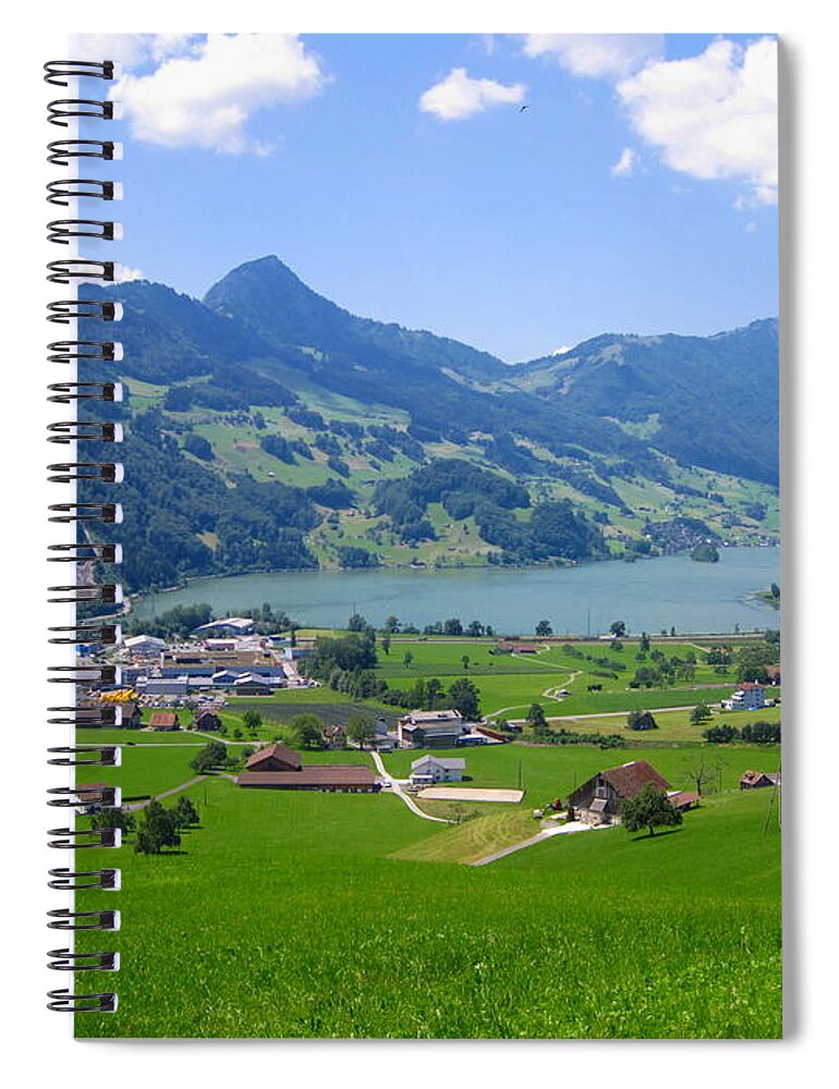 Alps Spiral Notebook featuring the photograph Swiss Landscape by Amanda Mohler