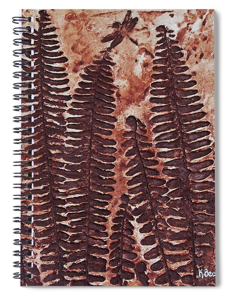 Print Spiral Notebook featuring the painting Sword Fern Fossil by Katherine Young-Beck