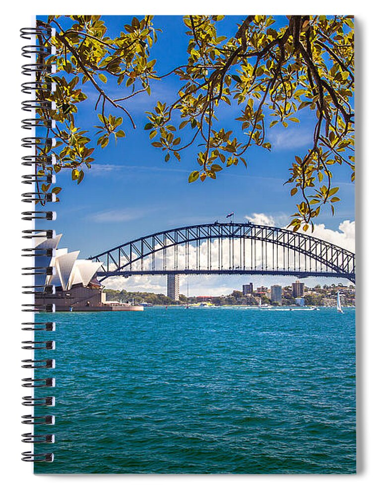 Sydney Spiral Notebook featuring the photograph Sydney Harbour Skyline 2 by Az Jackson