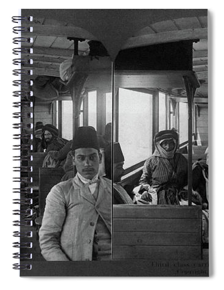 1908 Spiral Notebook featuring the painting Syria Train, C1908 by Granger