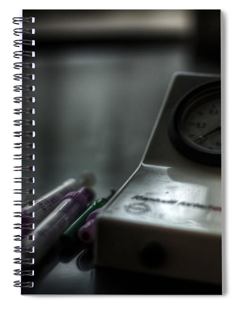 German Spiral Notebook featuring the digital art Syringe and gauge  by Nathan Wright