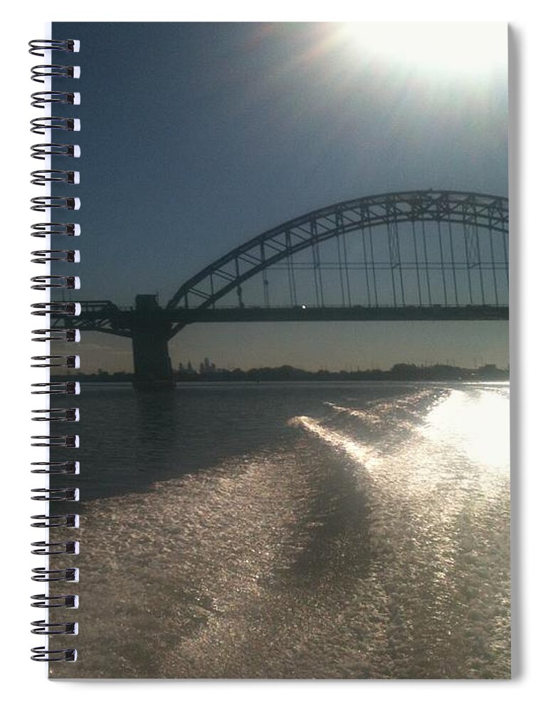 Hot Spiral Notebook featuring the photograph Tacony/Palmyra Hot Summer Day 2 by Sheila Mashaw