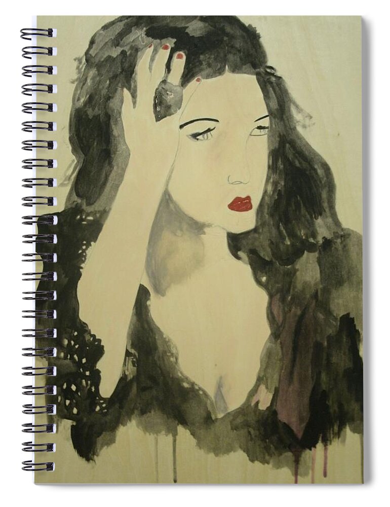 Woman Spiral Notebook featuring the painting Tairrie by Samantha Lusby