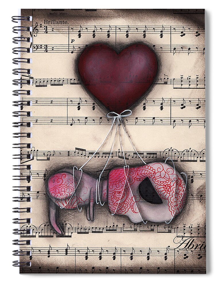 Day Of The Dead Spiral Notebook featuring the painting Take me away- Driftin by Abril Andrade