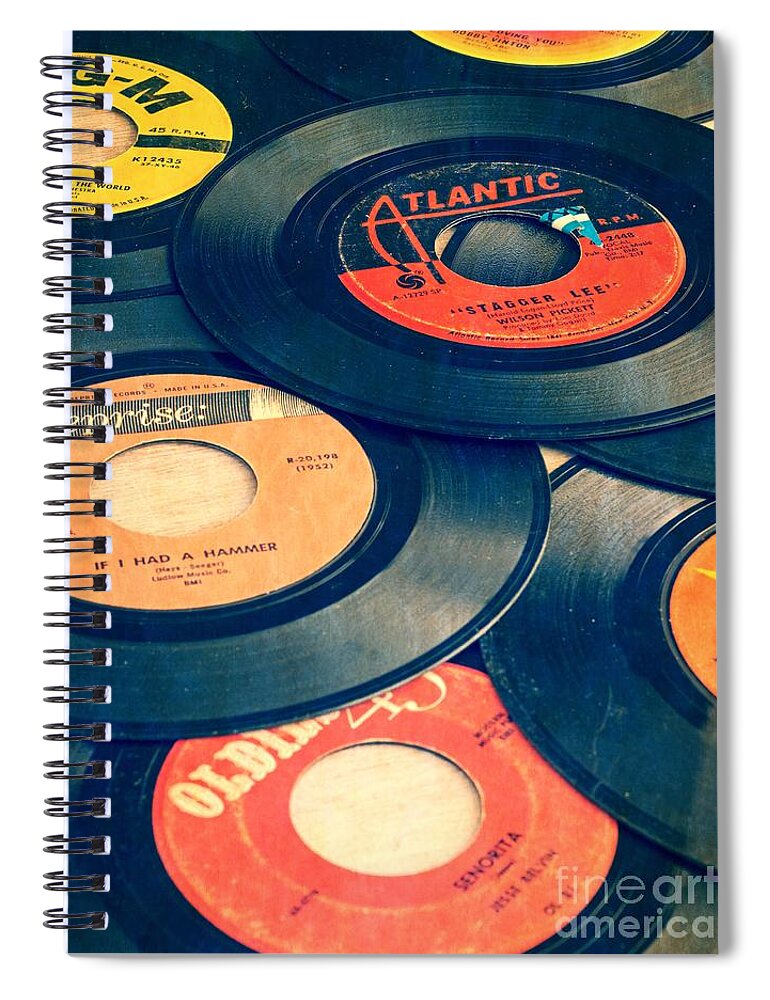 45s Spiral Notebook featuring the photograph Take Those Old Records Off The Shelf by Edward Fielding