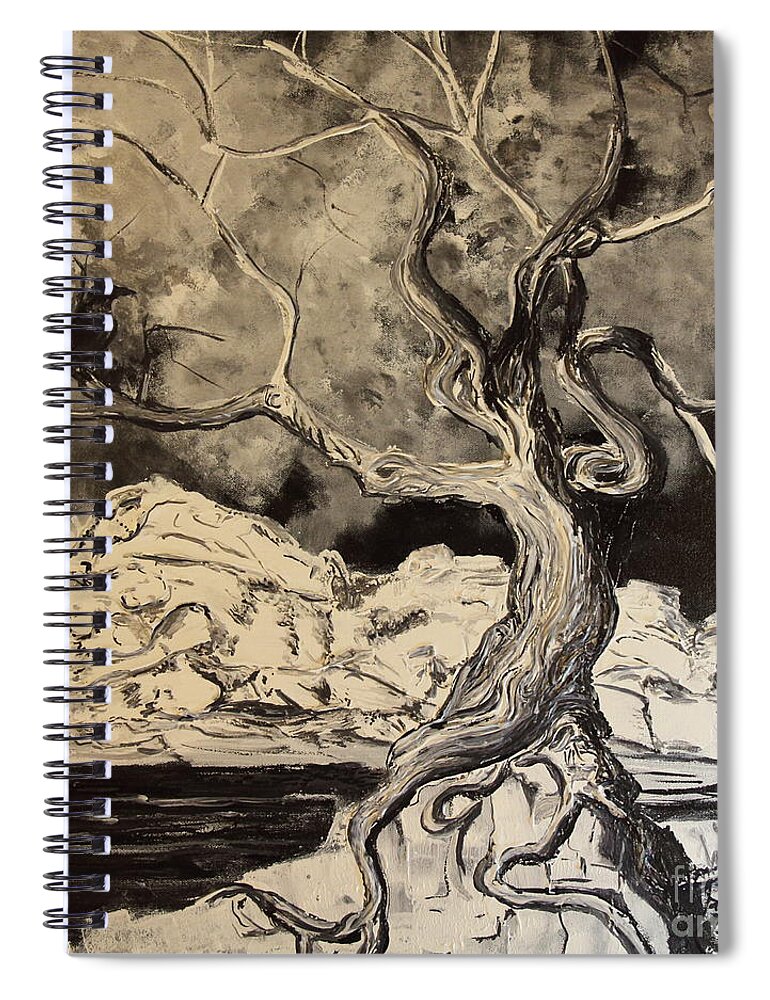 Landscape Spiral Notebook featuring the painting Talk To The Tree by Stefan Duncan