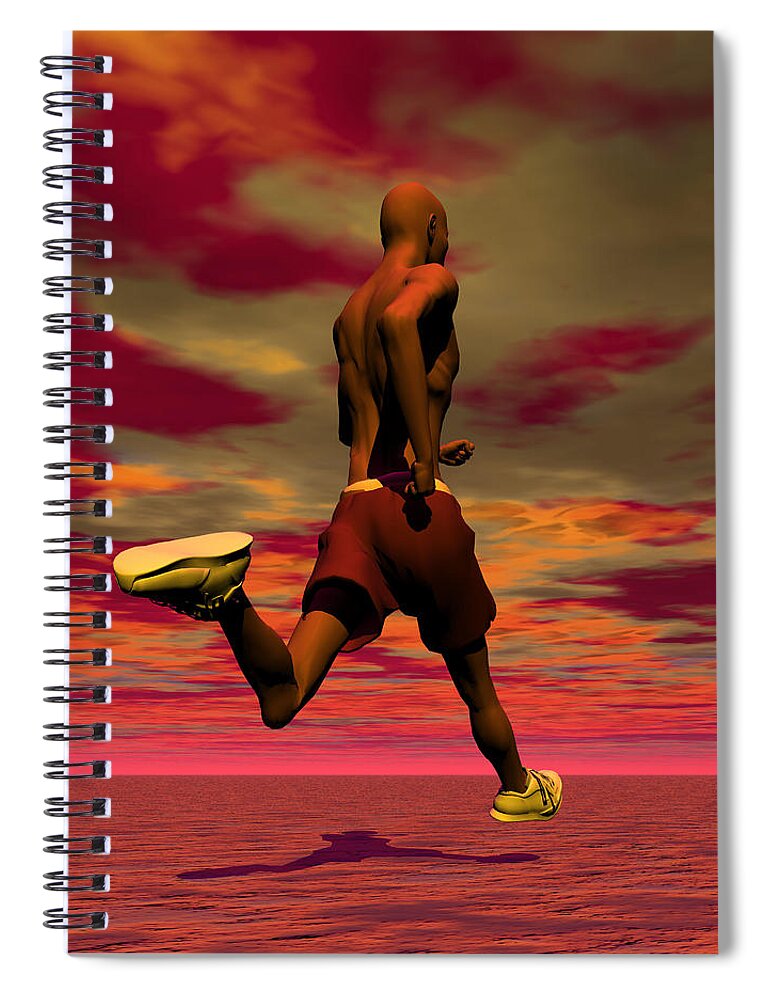 Figures Spiral Notebook featuring the digital art Tall Runner by Walter Neal
