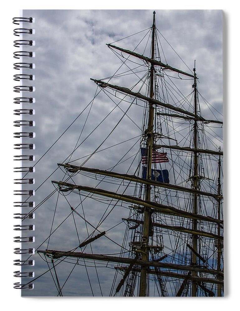 Tall Ships Spiral Notebook featuring the photograph Sailing the Clouds by Dale Powell