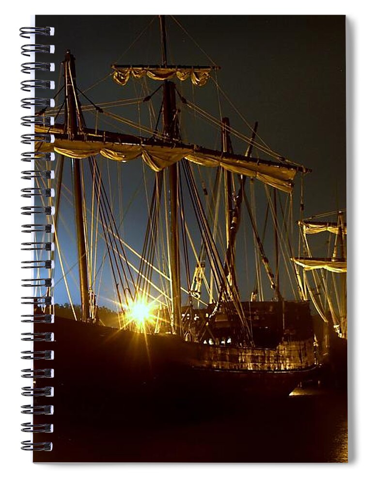 Nina Spiral Notebook featuring the photograph Tall Ships by Debra Forand