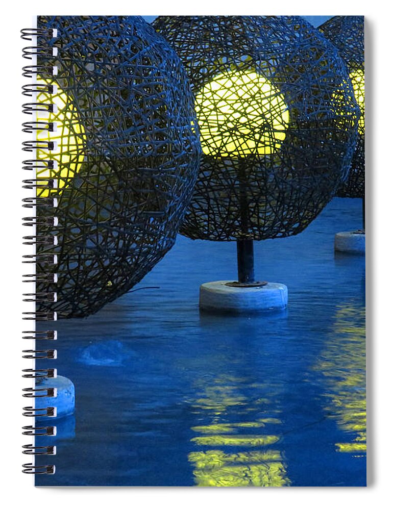 Abstract Spiral Notebook featuring the photograph Tamarindo Reflections by Rick Locke - Out of the Corner of My Eye