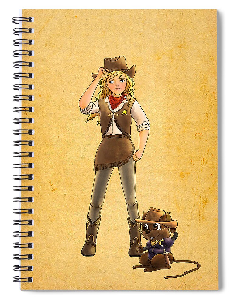 Portrait Of Tammy And Her Team. Meet Polly Spiral Notebook featuring the painting Tammy and Alfred by Reynold Jay