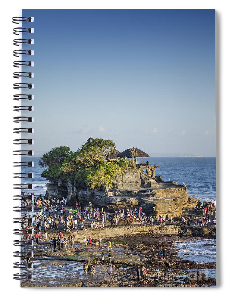 Architecture Spiral Notebook featuring the photograph Tanah Lot Temple In Bali Indonesia Coast by JM Travel Photography