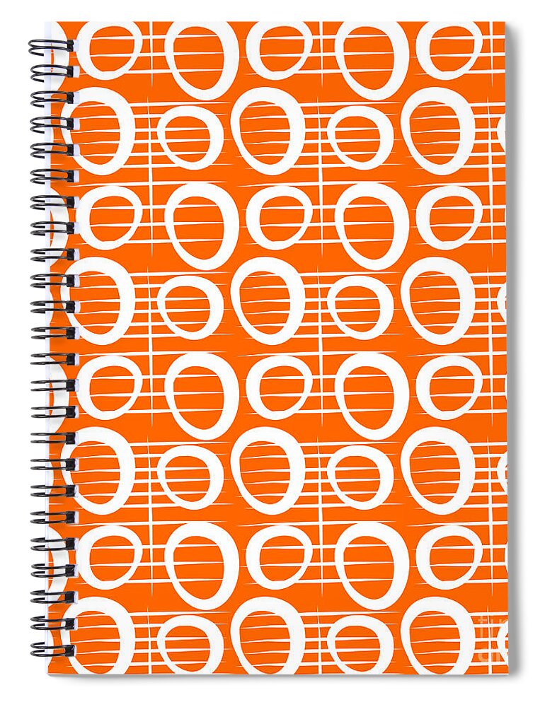 Abstract Spiral Notebook featuring the painting Tangerine Loop by Linda Woods