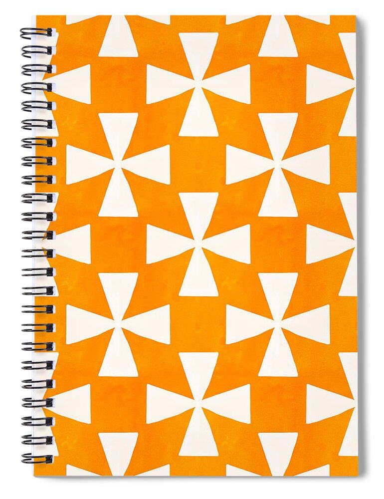Orange Spiral Notebook featuring the painting Tangerine Twirl by Linda Woods
