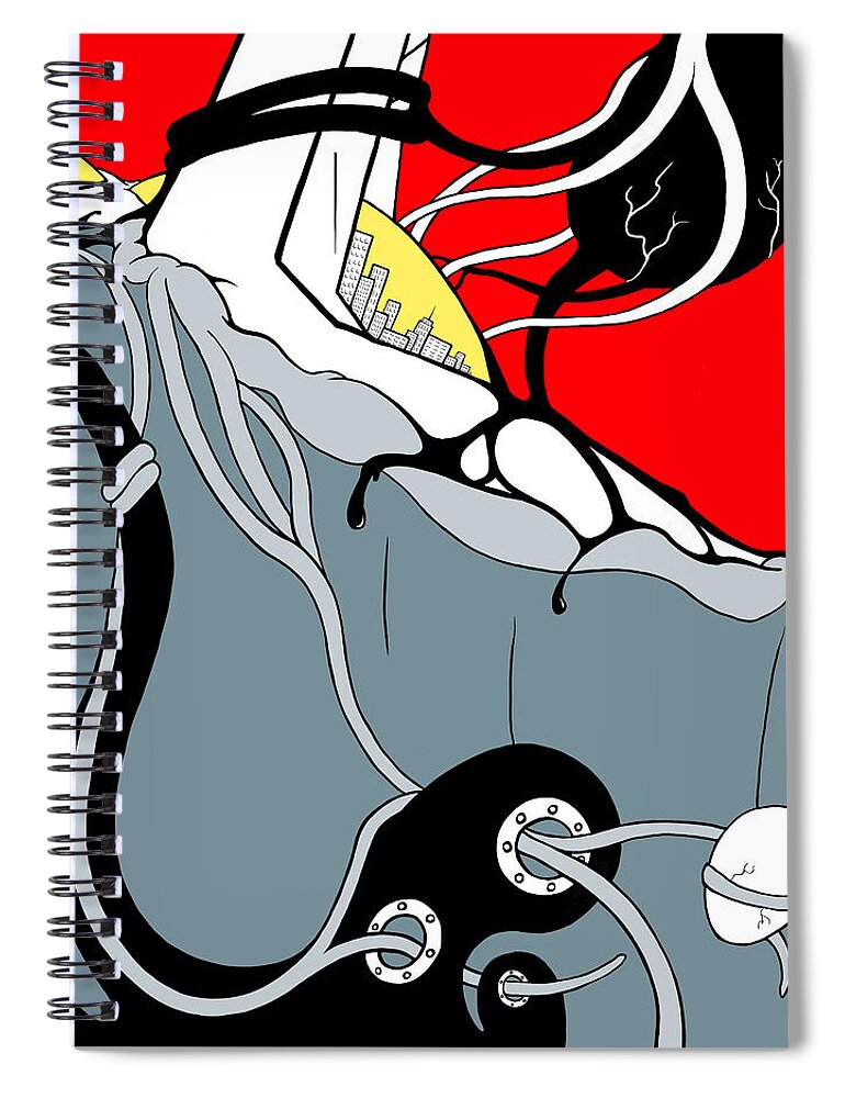 Blood Spiral Notebook featuring the digital art Tangled by Craig Tilley