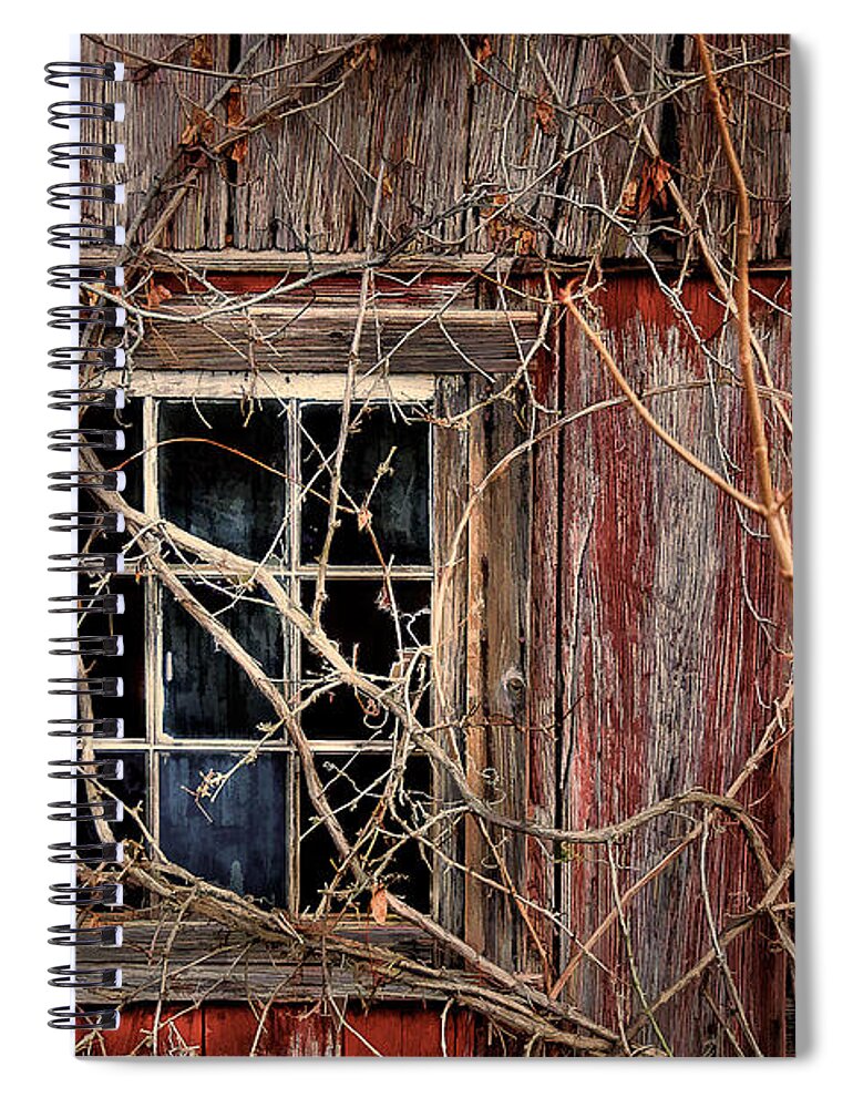 Barn Spiral Notebook featuring the photograph Tangled Up In Time by Lois Bryan