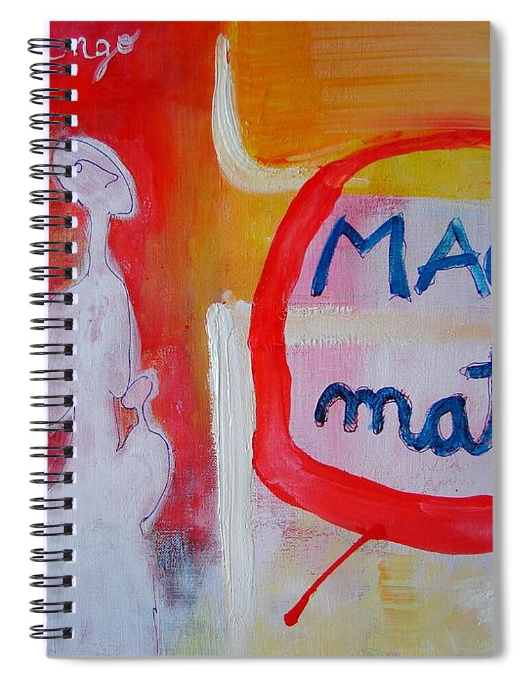 Abstract Spiral Notebook featuring the painting Tango by Ana Maria Edulescu
