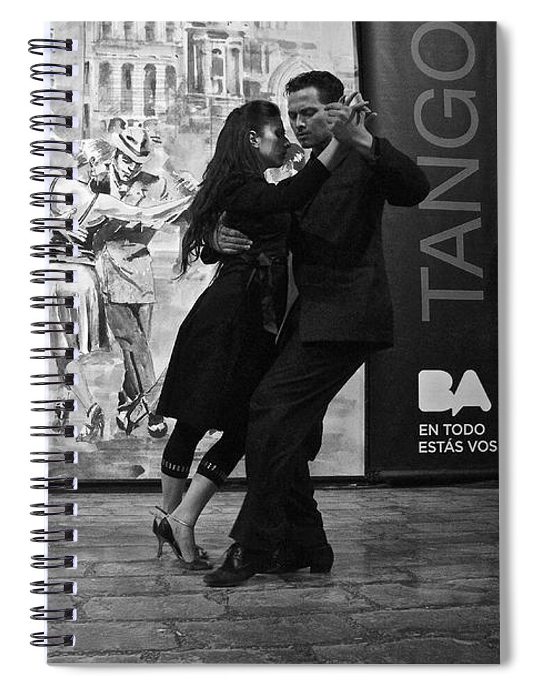 Tango Spiral Notebook featuring the photograph Tango Dancers in Buenos Aires by Venetia Featherstone-Witty