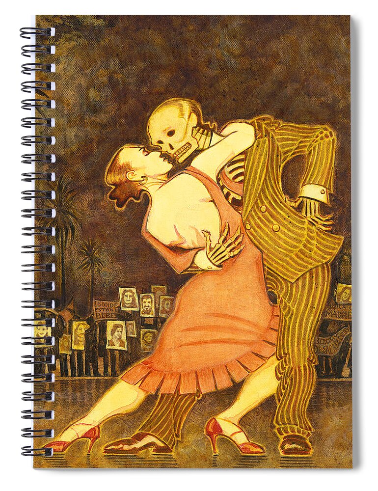 Abuelas De Plaza De Mayo Spiral Notebook featuring the painting Tango en la Plaza de Mayo by Ruth Hooper