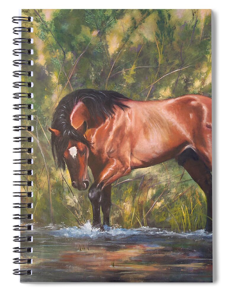 Tango Territory Spiral Notebook featuring the painting Tango Territory by Karen Kennedy Chatham